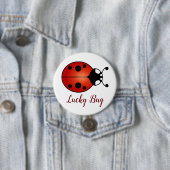 Lucky Ladybug Red Sinaasappel Black Ladybird Lucky Ronde Button 7,6 Cm (In situ)