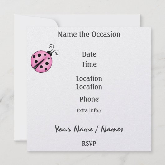 Lucky LadyBug - SRF Kaart (Achterkant)