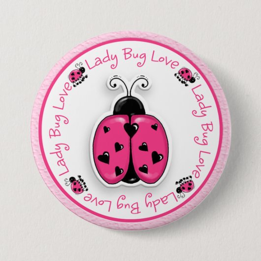 Lucky Ladybug - SRF Ronde Button 7,6 Cm (Voorkant)
