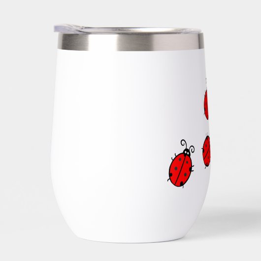 Lucky Ladybugs Ontwerp Thermische Wijn Tumbler (Rechts)