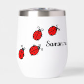 Lucky Ladybugs Ontwerp Thermische Wijn Tumbler (Voorkant)