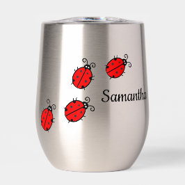 Lucky Ladybugs Ontwerp Thermische Wijn Tumbler