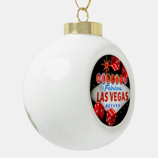 Lucky Las Vegas Ceramic Ball Ornament (Links)