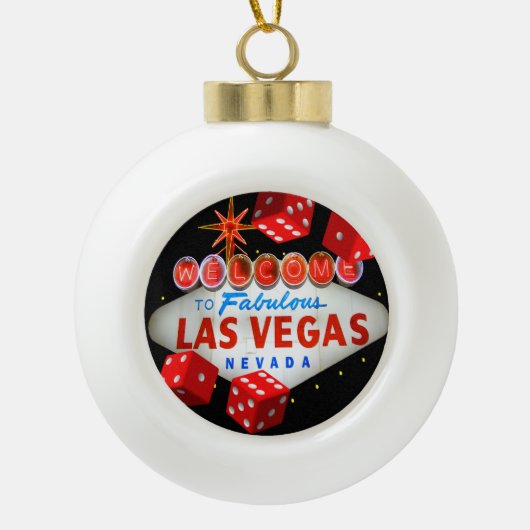 Lucky Las Vegas Ceramic Ball Ornament (Voorkant)