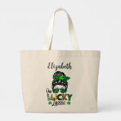 Lucky Lassie St. Paddy's Grote Canvas tas (Achterkant)