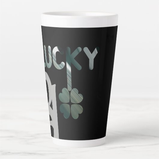 LUCKY Latte Mok Abstracte Trend Interieur Groen (Voorkant)
