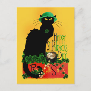 Lucky Le Chat Noir St. Patrick's Day Briefkaart