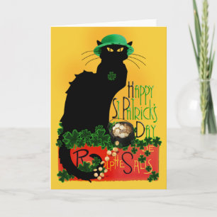 Lucky Le Chat Noir St. Patrick's Day Kaart