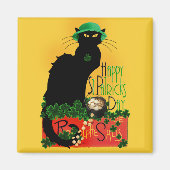 Lucky Le Chat Noir St. Patrick's Day Magneet (Voorkant)