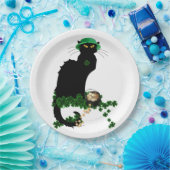 Lucky Le Chat Noir St. Patrick's Day Papieren Bordje (Feest)