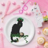 Lucky Le Chat Noir St. Patrick's Day Papieren Bordje (Feest)