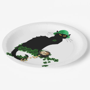 Lucky Le Chat Noir St. Patrick's Day Papieren Bordje