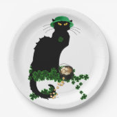 Lucky Le Chat Noir St. Patrick's Day Papieren Bordje (Voorkant)