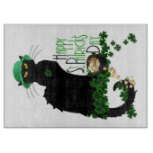 Lucky Le Chat Noir St. Patrick's Day Snijplank (Voorkant)