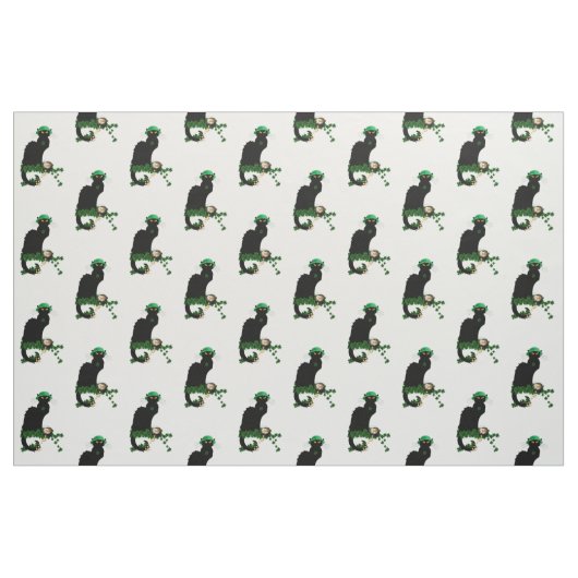 Lucky Le Chat Noir St. Patrick's Day Stof (Yard (91,4 cm))
