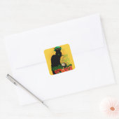 Lucky Le Chat Noir St. Patrick's Day Vierkante Sticker (Envelop)