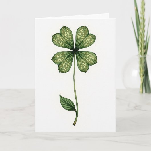 Lucky Leaf Groene Kunstkaart Kaart (Voorkant)