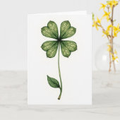 Lucky Leaf Groene Kunstkaart Kaart (Gele Bloem)