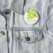 Lucky Lemons Organic Funky Button Pin (In situ)