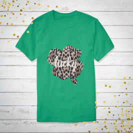 Lucky Leopard Print Shamrock St. Patrick's Day Tri-Blend Shirt