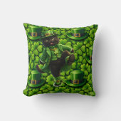 Lucky leprechaun black cat Saint Patrick's Day lum Kussen (Voorkant)