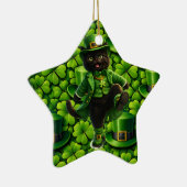 Lucky leprechaun black cat snowflake ornament Sain (Rechts)