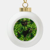 Lucky leprechaun black cat snowflake ornament Sain (Voorkant)