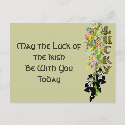 Lucky Leprechaun Briefkaart (Voorkant)