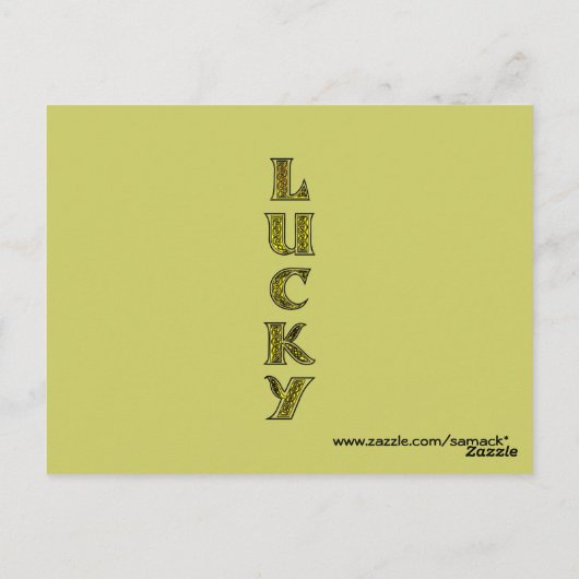 Lucky Leprechaun Briefkaart (Achterkant)
