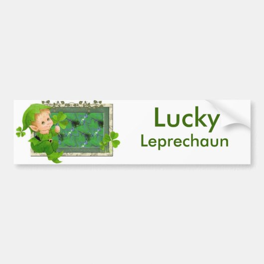 Lucky Leprechaun Bumpersticker (Voorkant)