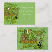 Lucky Leprechaun Castle Ierse vlag Visitekaartje (Voorkant / Achterkant)