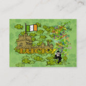 Lucky Leprechaun Castle Ierse vlag Visitekaartje (Achterkant)