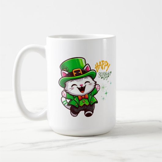 Lucky Leprechaun Cat Koffiemok (Links)