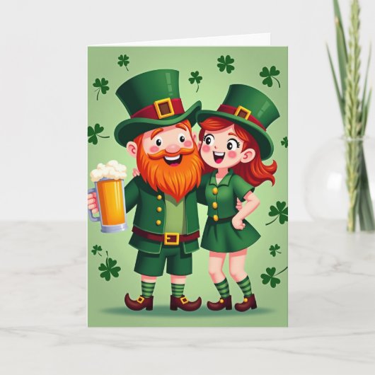 Lucky Leprechaun Celebration Card Kaart (Voorkant)