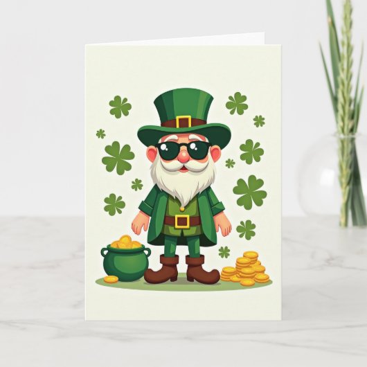 Lucky Leprechaun Cool Kaart (Voorkant)