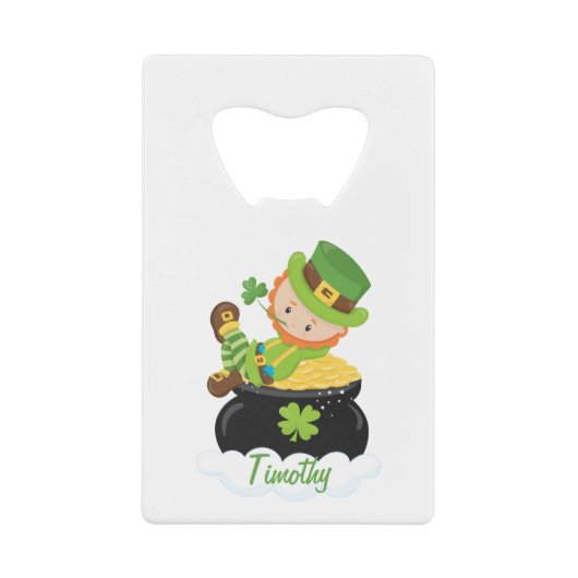 Lucky Leprechaun Creditkaart Flessenopener (Voorkant)