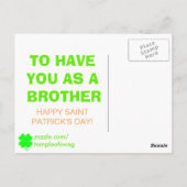 Lucky Leprechaun Custom Saint Patrick's Day Briefkaart (Achterkant)