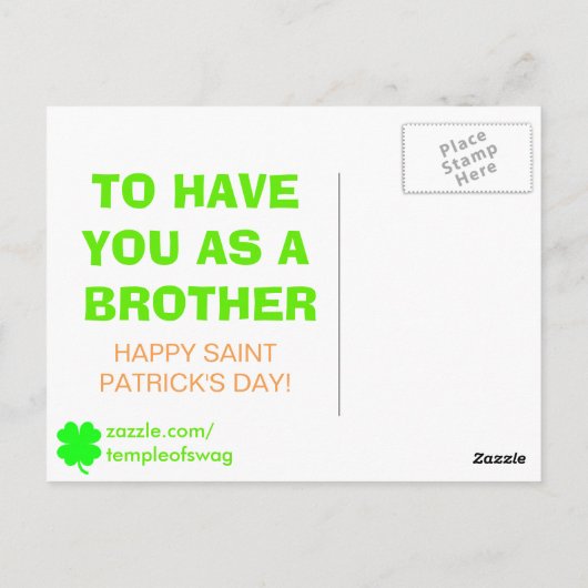 Lucky Leprechaun Custom Saint Patrick's Day Briefkaart (Achterkant)