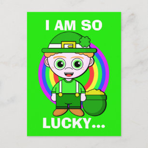 Lucky Leprechaun Custom Saint Patrick's Day Briefkaart