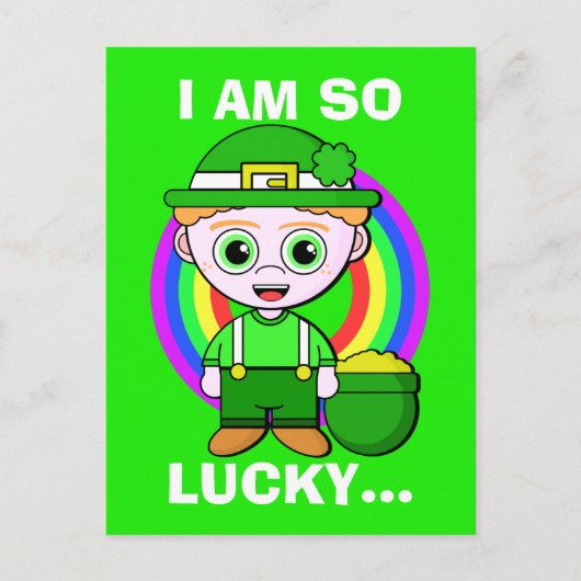 Lucky Leprechaun Custom Saint Patrick's Day Briefkaart (Voorkant)