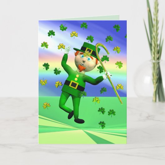 Lucky Leprechaun Dance Kaart (Voorkant)