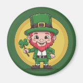Lucky Leprechaun en klaver Magneet (Voorkant)