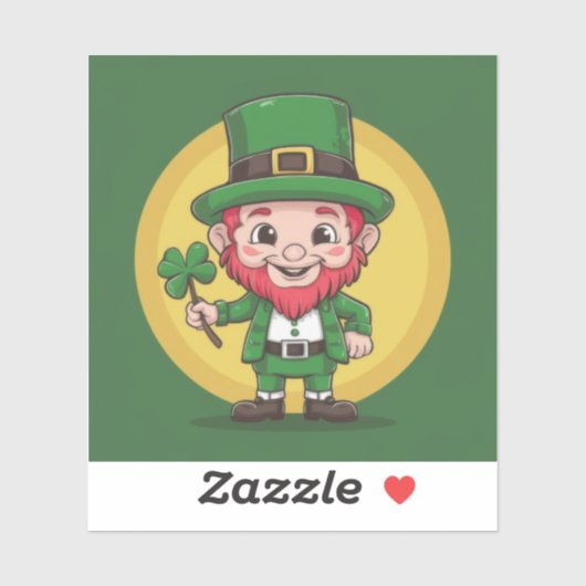 Lucky Leprechaun en klaver Sticker (Vel)