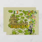 Lucky Leprechaun en Zijn Irish Castle Briefkaart (Voorkant / Achterkant)