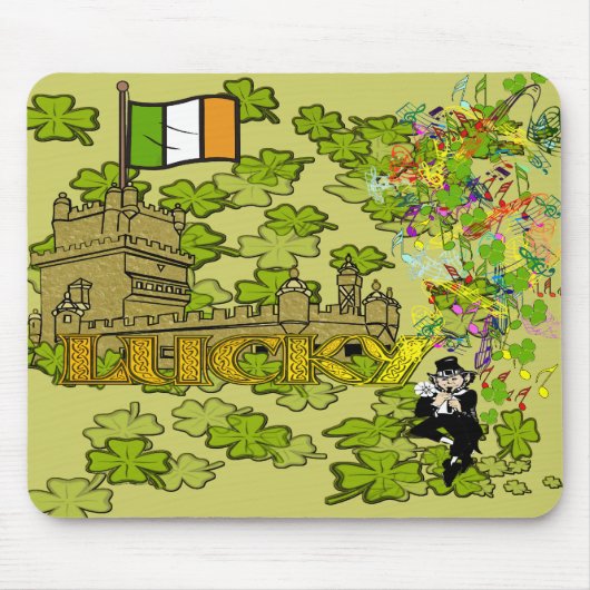 Lucky Leprechaun en Zijn Irish Castle Muismat (Voorkant)