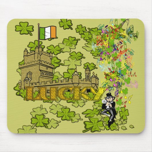 Lucky Leprechaun en Zijn Irish Castle Muismat (Voorkant)