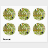 Lucky Leprechaun en Zijn Irish Castle Ronde Sticker (Vel)