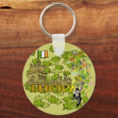 Lucky Leprechaun en Zijn Irish Castle Sleutelhanger (Voorkant)