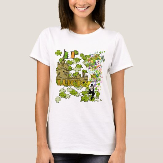 Lucky Leprechaun en Zijn Irish Castle T-shirt (Voorkant)
