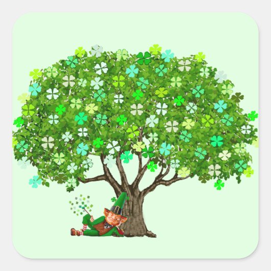 Lucky Leprechaun Envelope Seals Vierkante Sticker (Voorkant)